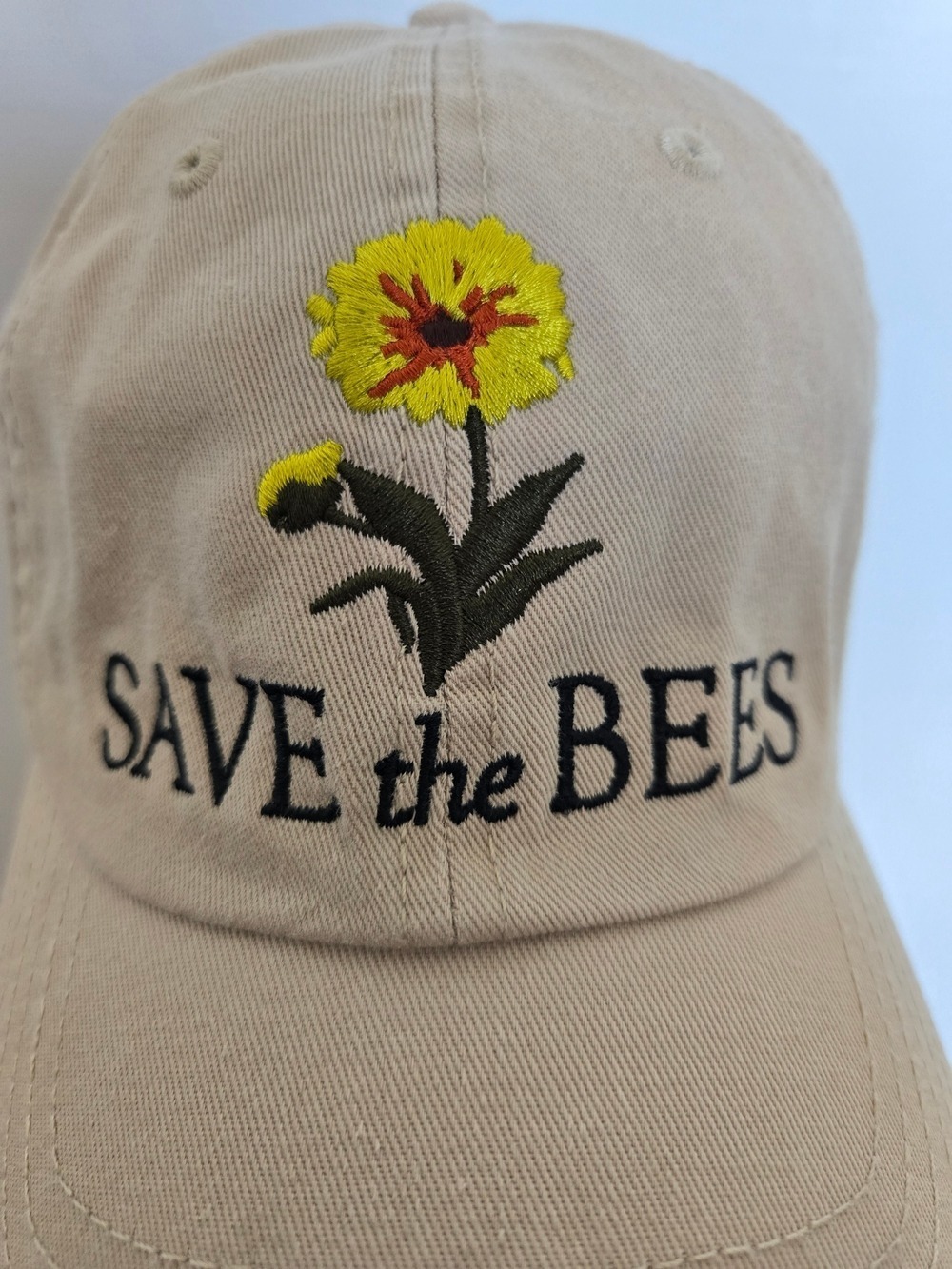 SMITHSONIAN 'SAVE THE BEES' BASEBALL CAP EMBROIDERED BEIGE ONE SIZE - Picture 5 of 15